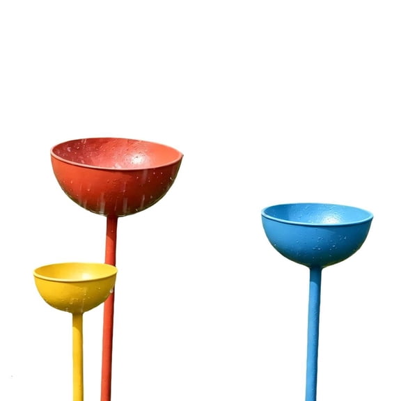 WINDLAND Three Piece Garden Bird Bath Bowl Stand Set for Lawns and Flower Plots
