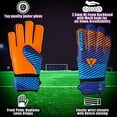 thumbnail image 4 of VIZARI Sports Saturn Soccer Size 4 Blue Goalie Goalkeeper Gloves for Kids Youth & Boys, Football Gloves with Grip Boost Padded Palm and finger save Flat Cut Construction, 4 of 5