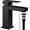 Black, variant on Chrome Single Hole Bathroom Faucet, Modern Single Handle Bathroom Faucet with Pop Up Drain, Chrome Heavy Duty Square Bathroom Sink Faucet