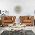 thumbnail image 2 of Pemberly Row Modern / Contemporary Armchair Caramel Tan Brown, 2 of 9