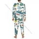 thumbnail image 5 of Pijama de hombre con solapa y manga larga, ropa de dormir divertida con diseño de tiburón y pez en estilo escandinavo, ropa de hogar para hombre, 5 of 5
