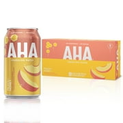 AHA Peach and Honey Sparkling Water, 12 fl oz, 8 Cans