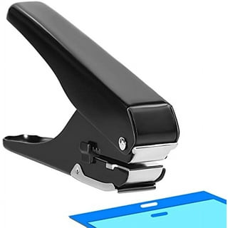 3-in-1 ID Badge Slot Punch for ID Cards (Works with All PVC Cards and ID Card Printers) Black