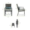 thumbnail image 3 of Afuera Living 2-Piece Outdoor Black Metal Dining Chairs with Gray Cushion, 3 of 10