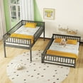 thumbnail image 3 of EUROCO Full XL over Queen Size Bunk Bed, 2-in-1 Wood Bed, Seperate into 2 Single Beds for Kids Teens and Adults, Gray, 3 of 12