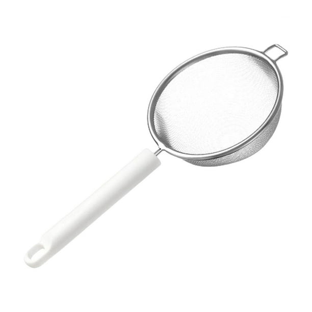 Coladores de malla fina para cocina, filtro pequeño de malla fina, contenedor de con mango, cuchara de filtro para escurrir, freír,