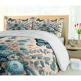 thumbnail image 5 of Ambesonne Floral Eucalyptus Duvet Cover Set, Joyful Spring, King, Blush and Sea Blue, 5 of 6