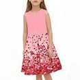 thumbnail image 2 of Riecok Summer Sleeveless Round Neck Dress with Sequin Print for Girls Tween Big Kids (3-14 Years) Waist-Cinching Outfit Pink 11 Years, 2 of 7