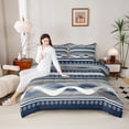 thumbnail image 5 of Feelyou Abstract Lines Blue Bedding Comforter Set for Men, Modern Art Striped Twin Comforter Sets, Chic Contemporary Aesthetic Reversible Bedding Set, Breathable Home Decor, 2 Pieces, 5 of 9