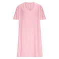 thumbnail image 6 of WHLBF Women's Bow Detail Dress Short Sleeve Solid Color Party Casual Dresses Pink M, 6 of 6