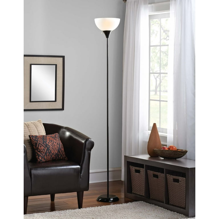 Mainstays 71" Black Floor Lamp, Modern Design