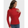 thumbnail image 6 of T-Shirt Women Long Sleeve Mock Neck Slim Fit Tops Base Layer Soft Lightweight Stretch Undershirts, 6 of 6
