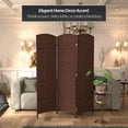 thumbnail image 2 of Red Lantern 6 ft. Tall Diamond Weave Fiber Room Divider - Dark Mocha - 3 Panel, 2 of 6