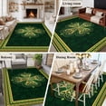 thumbnail image 5 of 5'x7' Area Rugs for Living Room Bedroom, Saint Patrick's Day Washable Rug Carpet Runner Indoor Outdoor, Boho Green Golden Leaves Ethnic Motifs Non Slip Floor Mats Area Rug for Kitchen, Nursery, 5 of 8
