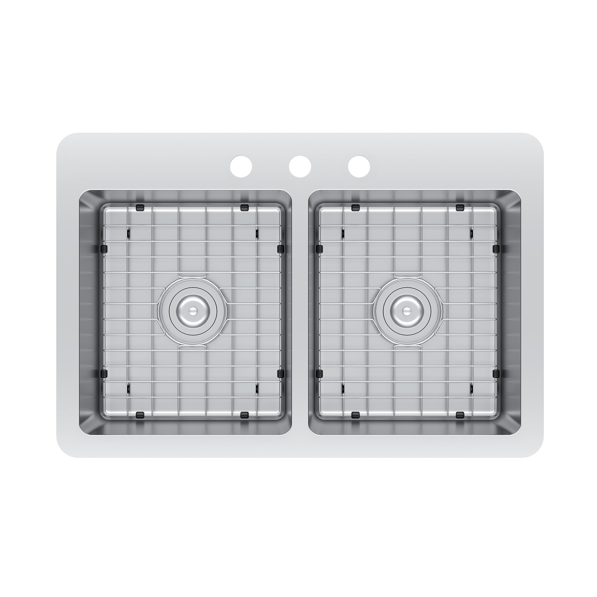 Kingston Brass GKDD332293 Calgary 33-Inch Stainless Steel Double Bowl Dual Mount Kitchen Sink with Drain in Brushed