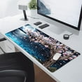 thumbnail image 6 of Japanese Pink Floral Gaming Mouse Pad XXL Sakura Cherry Blossom Magnolia Tree Blue Ocean Moon Night Extended Big Large Desk Mat Non-Slip Rubber Base Stitched Edge Long Keyboard Mousepad 35.4×15.7 in, 6 of 6