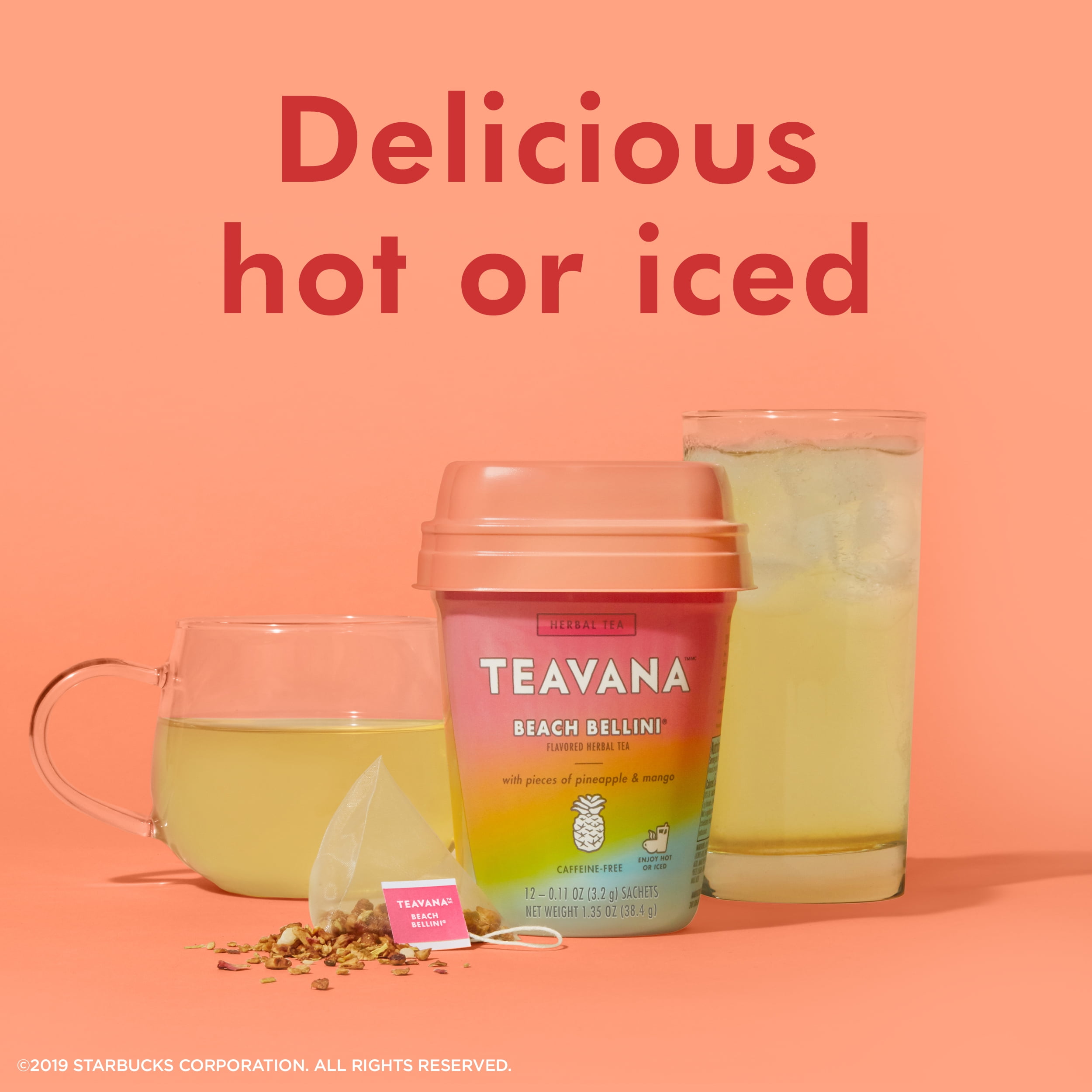 Teavana Herbal Tea, Beach Bellini, Tea Bags, 12 Count Pack