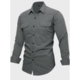 thumbnail image 3 of Men's Cotton Long Sleeve Work Shirt Casual Outdoor Cargo Shirt, 3 of 6