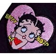 thumbnail image 4 of Betty Boop Ultra-Soft Adult Women Plush Pinup Scuffs Cozy Non-Skid Slippers (Black Heart Size Small), 4 of 4