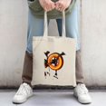 thumbnail image 2 of Stylish Canvas Tote Bag with Vibrant Orange and Pink Splash Design - Perfect for Shopping Travel and Parties, 2 of 4