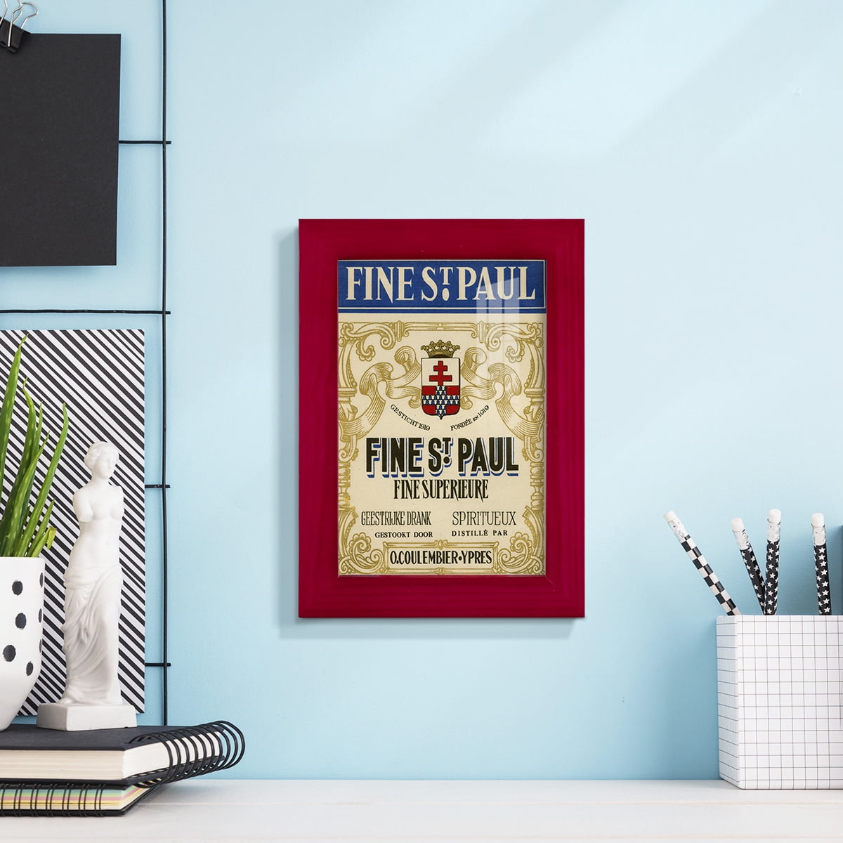 Fine St. Paul -Framed Print w/glass-Cherry Red