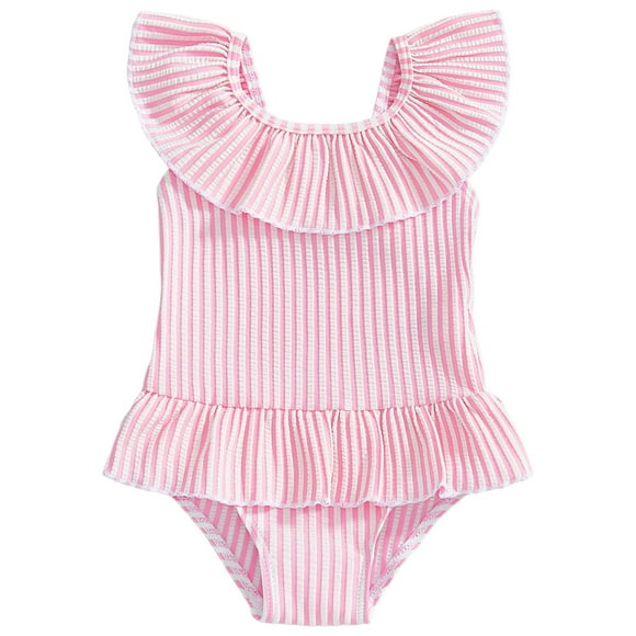 Gubotare Toddler Swim Suit Girl Baby Swimsuit Girl One Piece Swimsuit Cute Elegant Sunsuit Ruffled Swimwear Bathing Suits 4T 5T (Pink,4-5 Years)