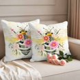 thumbnail image 3 of Pack of 2 Outdoor Pillow Covers 16x16 Inch Waterproof Summer Bee Throw Pillow Covers,Decorative Couch Pillow Shams Protectors Spring Floral Botanical Watercolor Patio Pillowcases Cushion Covers, 3 of 8