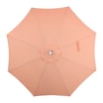 thumbnail image 6 of JONATHAN Y Tracy 9 ft. Market Patio Umbrella, Classic Mid-Century Scalloped Fringe, with Auto-Tilt Crank, Wind Vent and UV Protection, Coral Pink/White, White Pole, 6 of 7