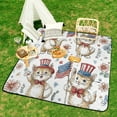 thumbnail image 6 of Patriotic Kittens Floral Pattern Repeat Outdoor Picnic Blanket, Foldable Waterproof Beach Mat, Portable Beach Blanket for Beach Camping, Hiking, Family Concerts, 6 of 7