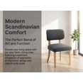 thumbnail image 3 of Jiayuan Song Mid-Century Fabric Solid Print Dining Side Chairs, Gray (Set of 2), 3 of 10