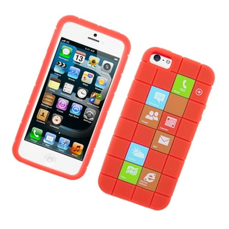 iPhone 5S case, iPhone 5C case, by Insten Checker Rubber Silicone Skin Gel Back Case Cover For Apple iPhone 5 / 5C /
