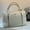 White, variant on Zadig & Voltaire® Signature Sunny Large Grained Leather Women's Bag with Silver Studs-Khaki