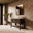 thumbnail image 2 of Norwalk 48 in W x 22 in D Black Oak Single Bath Vanity, Carrara Marble Top, and Faucet Set, 2 of 8
