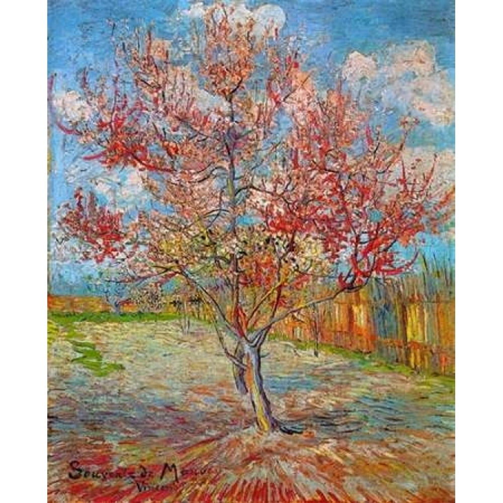 Pink Peach Tree In Blossom Poster Print by Vincent Van Gogh (20 x 24