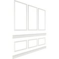 thumbnail image 3 of Ekena millwork 94 1/2"L (Adjustable 94 1/2"H to 120"H) Ashford Square Panel Stacked Wall Wainscot Paneling Kit, 3 of 10
