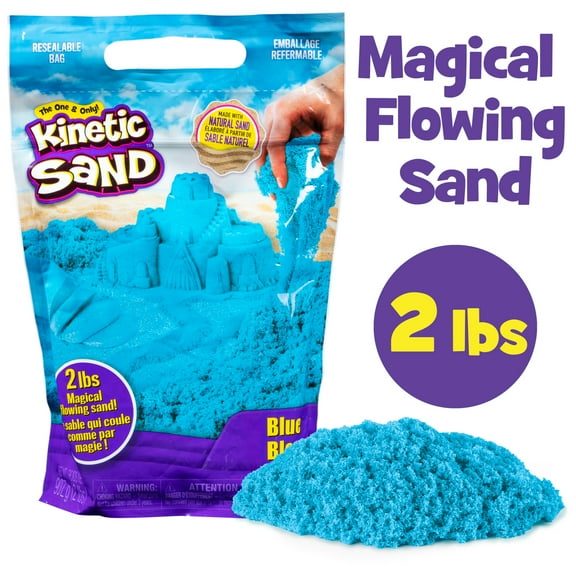Kinetic Sand, The Original Moldable Sensory Play Sand, Blue, 2 lb. Resealable Bag, Ages 3 