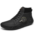thumbnail image 5 of Botas de cuero con piel para hombre, botas de nieve cálidas, zapatos informales cómodos, zapatillas de deporte, botines occidentales impermeables, invierno, 5 of 5