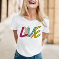 thumbnail image 2 of TSADFHJI Hauts d'Été Grande Taille pour Femmes T-Shirt Décontracté Simple Couleur Unie Col Rond Manches Courtes Impression Drôle T-Shirt Manches Courtes m Blanc, 2 of 5