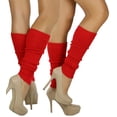 thumbnail image 2 of ToBeInStyle Women's Knit Long Iconic 80s Acrylic Leg Warmers - Classic Red - One Size, 2 of 5