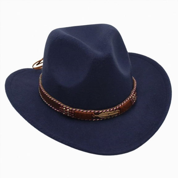 Gibobby Toddler Cowboy Hat Western Cowgirl Hat Unisex For 3-8 Years Boys Girls Kids Classic Ranch Cowboy Hat Outdoor Dress Up Cap,Navy
