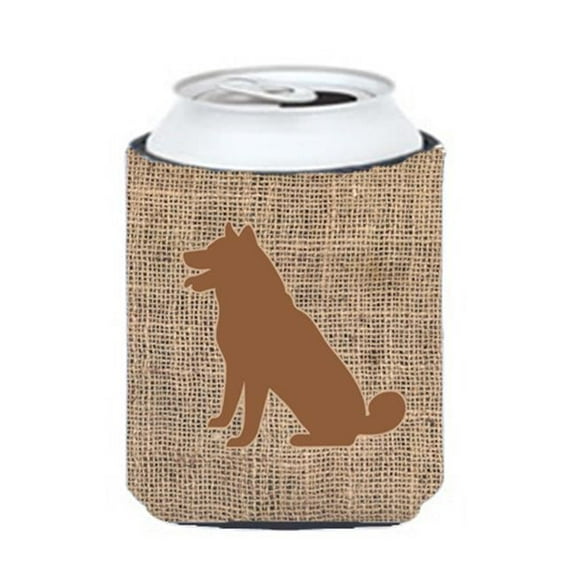 Shiba Inu Burlap And Brown Can Or Bottle Hugger
