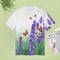 thumbnail image 5 of Lavender T-Shirts Casual T-Shirt Short Sleeve Women Trendy Tshirt Beach Custom Tops, 5 of 5