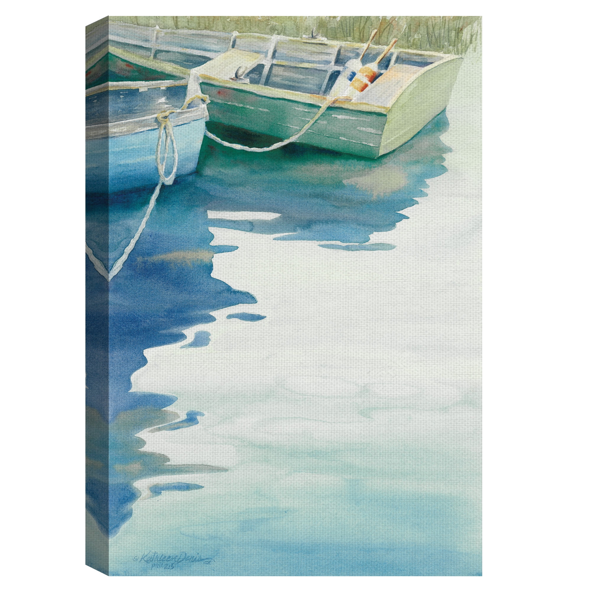 Masterpiece Art Gallery Calm Boat Reflections by Kathleen Denis Canvas Art Print 24" x 36"