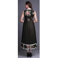 thumbnail image 4 of Bimba Robe Anarkali à Col Mandarin pour Femmes, Imprimé Floral Noir, Kurta Ethnique Indienne TTG, 4 of 6