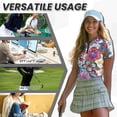 thumbnail image 5 of Garronmavis Colorful Retro Floral Women's Golf Shirt and Sun Visor Hat Set Quick-Dry Moisture-Wicking Short Sleeve Shirt Adjustable UV-Protective Sun Hat for Golf Tennis Hiking Daily Wear, 5 of 7