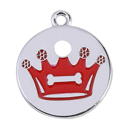 APSNB Cute More Crown Print Diamond Dog Cat ID Name Tags Pet Jewelry Necklace