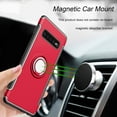 thumbnail image 7 of Windrew Galaxy S10 2019 case, TPU + PC Mixed Double case, Suitable for Galaxy S10 6.1 inch Full Body Heavy Duty Protection 360 Rotating Metal Hidden Ring Bracket (Red), 7 of 7
