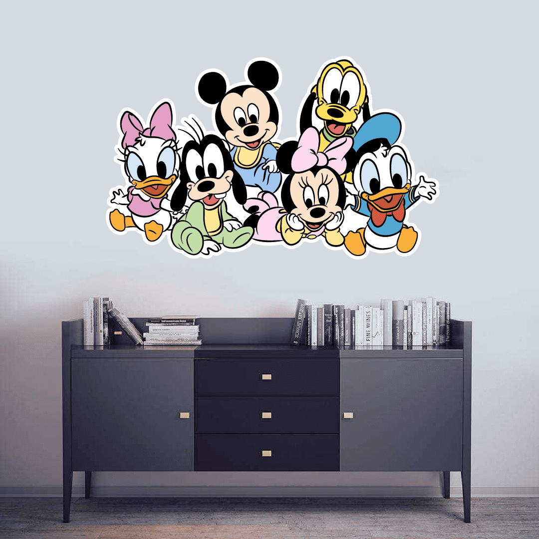 4 Micky Mouse Minnie Pluto Goofy Donald Daisy Duck 3D Wall Sticker Butterflies 