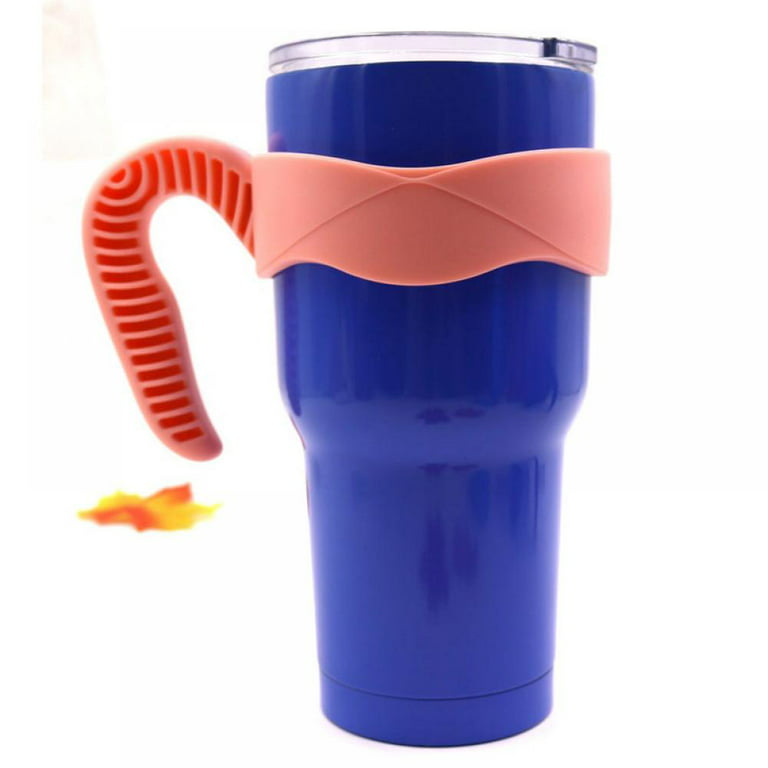 Non-Slip Tumbler Handle for 30oz Cup - Lightweight,Spill Proof Grip for Stainless Steel Tumblers,Simple Modern & Travel Water Coffee Mug Handle-Pink