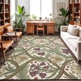 thumbnail image 2 of Colorful Flower 5x8ft Non Slip Area Rug William Morris Abstract Boho Plant Floral Green Herbs Washable&nbsp;Soft Area Rugs for Living Room, Indoor&nbsp;Circle Carpet for Bedroom Dining Room Kitchen, 2 of 9